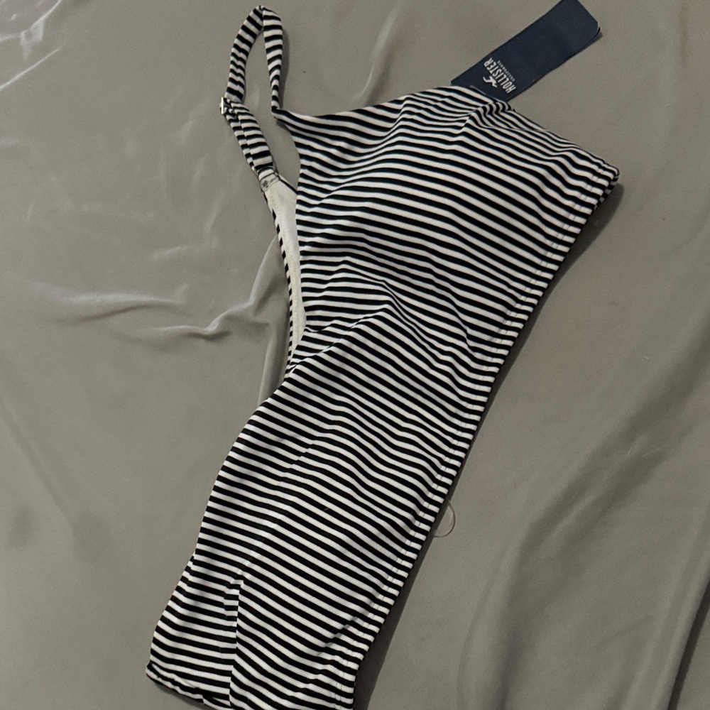 Striped Black and White bikini top